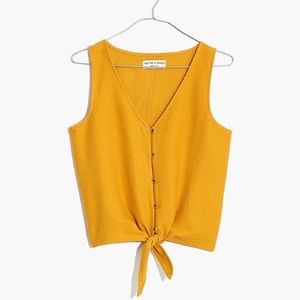 Madewell Texture & Thread Button-Front Tie Tank Top
